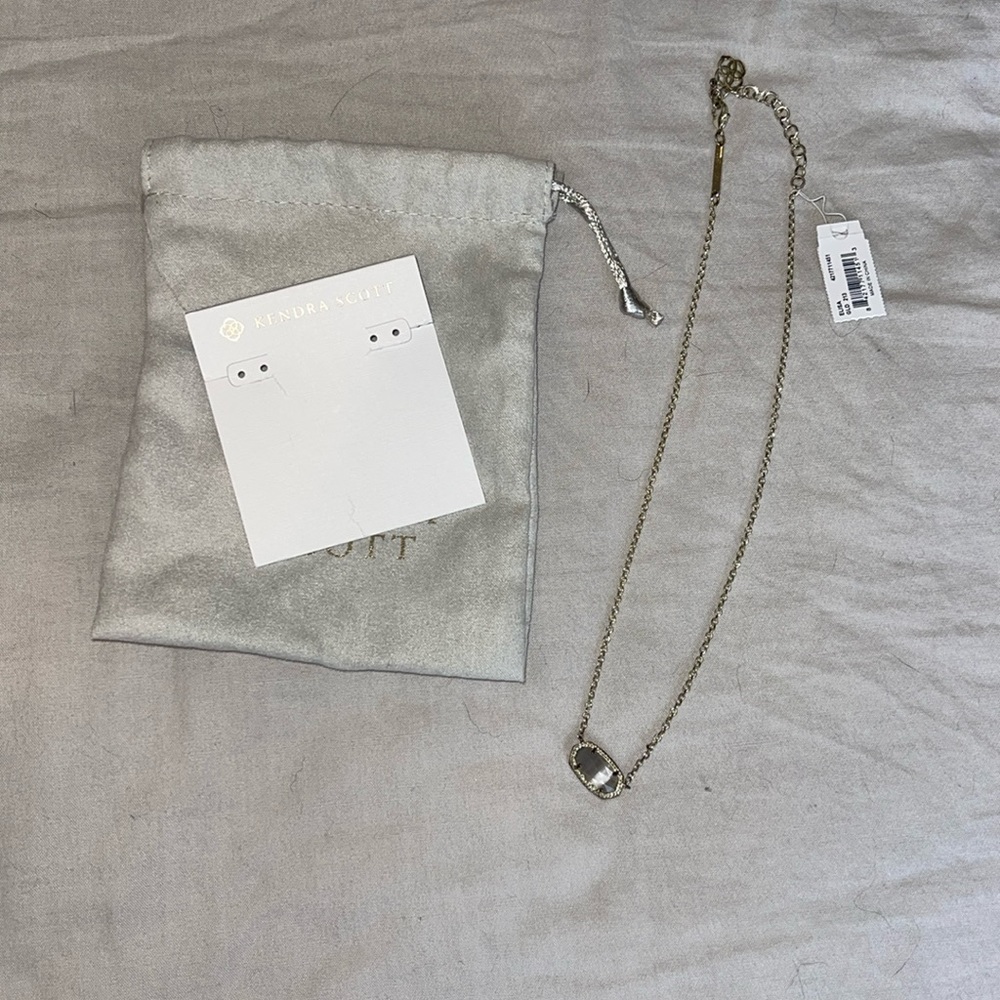 Kendra Scott Elisa Gold Plated Slate Glass Pendant Necklace